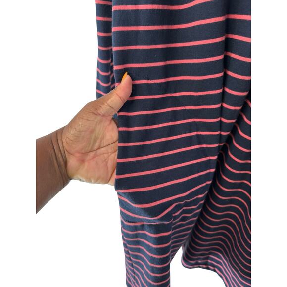 J. Jill Dress Pink Blue Striped Short Mock Neck Long Sleeve Casual Large - Picture 4 of 11